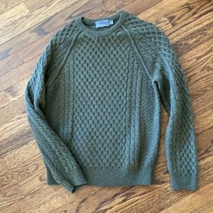 Vince Wool Green Knit Crew Neck Sweater
